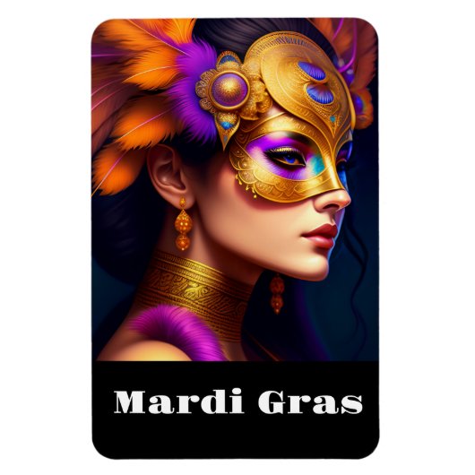 Flexible Mardi Gras Magnet (Vertical)