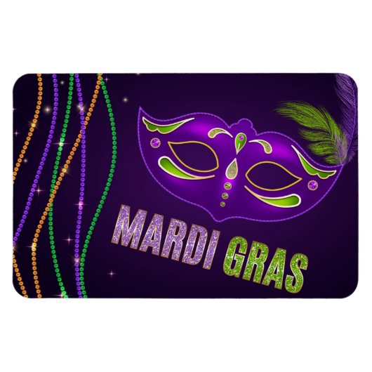 Flexible Mardi Gras Magnet (Horizontal)