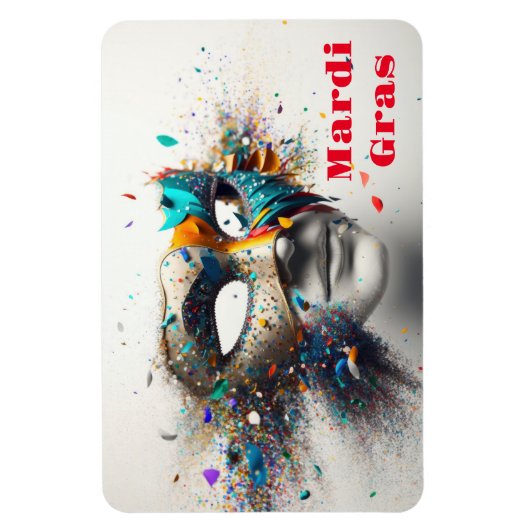 Flexible Mardi Gras Magnet (Vertical)