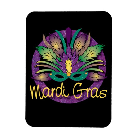 Flexible Mardi Gras Magnet - Plain (Vertical)