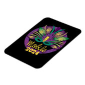 Flexible Mardi Gras Mask Magnet - 2024 - Mobile (Côté Gauche)