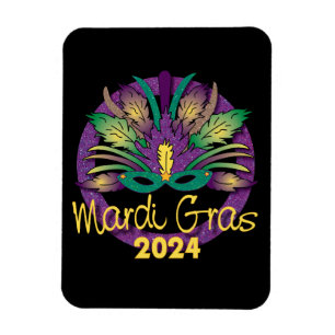 Flexible Mardi Gras Masque Magnet - 2024
