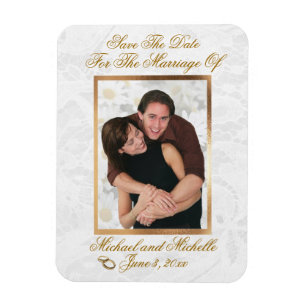 Flexible Mariage 3"x4" Enregistrer La Date Photo Magnet