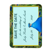 Flexible Mariage de paon Enregistrer la date Magnet (Vertical)