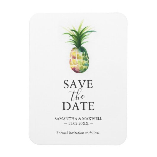 Flexible Mariage Enregistrer La Date Magnet Ananas (Vertical)