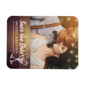 Flexible Mariage Enregistrer La Date Photo Magnet Champagne (Horizontal)