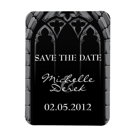 Flexible Mariage gothique Enregistrer la date Magnet (Vertical)