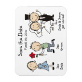 Flexible Mariage mignon Enregistrer la date Magnet (Vertical)