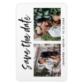 Flexible Mariage moderne deux photos Magnet Réservez la dat (Vertical)