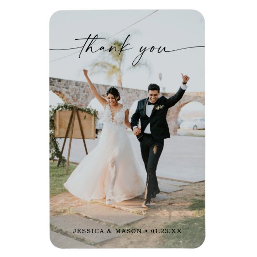 Flexible Mariage Moderne Merci Magnet photo (Vertical)