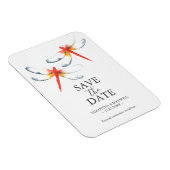 Flexible Mariage Sauvegarder La Date Magnet Rouge Dragonfly (Côté Droit)