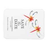 Flexible Mariage Sauvegarder La Date Magnet Rouge Dragonfly (Horizontal)