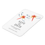 Flexible Mariage Sauvegarder La Date Magnet Rouge Dragonfly (Côté Gauche)