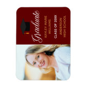Flexible Maroon 2025 Graduation Photo Magnet Faire-part (Vertical)