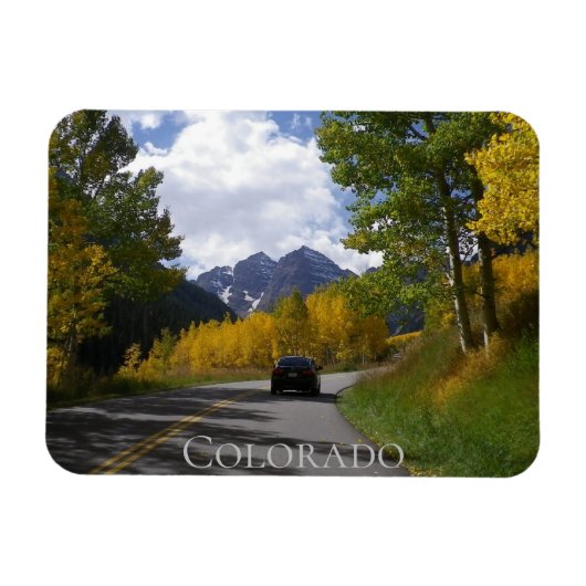Flexible Maroon Bells Aspen Colorado Fridge Magnet (Horizontal)
