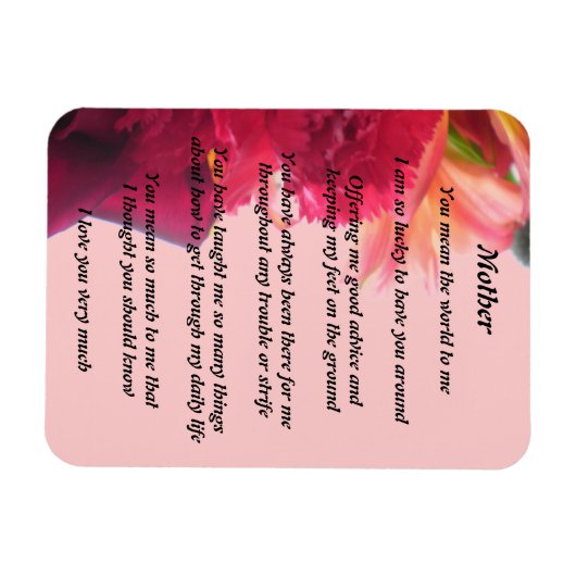 Flexible Mathers Poem Magnet (Horizontal)