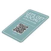 Flexible Média social Turquoise moderne QR Code Magnet (Côté Gauche)