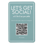 Flexible Média social Turquoise moderne QR Code Magnet (Vertical)