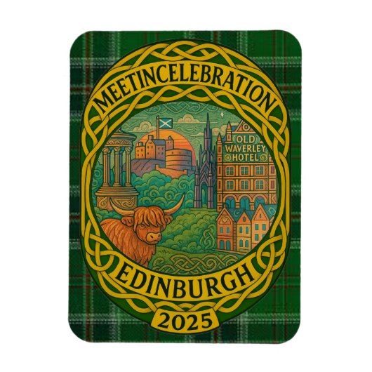Flexible MEETinCelebration Edimbourg 2025 - Magnet de jour (Vertical)
