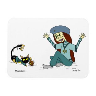 Flexible Mel the Cat and Maizy Hanoukka Magnet