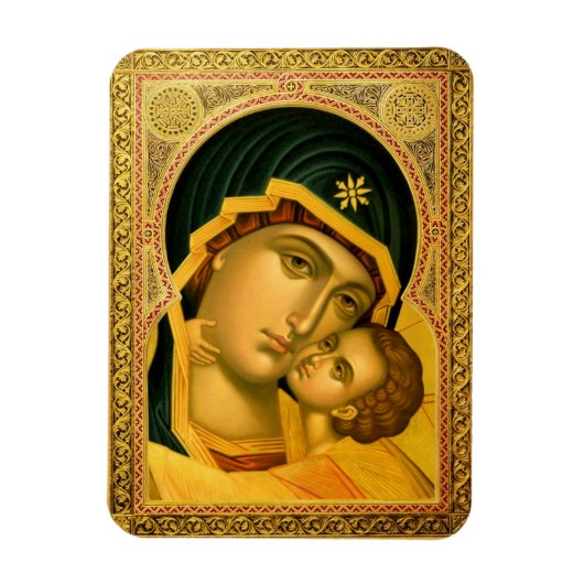 Flexible Mère de Dieu Glykophilousa — Icon Magnet (Vertical)