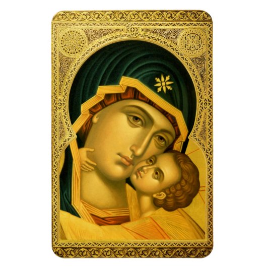 Flexible Mère de Dieu Glykophilousa — Icon Magnet (Vertical)