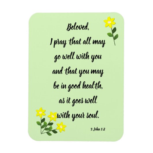 Flexible Messages pour l'aimable 3 Jean 1:2 Magnet photo (Vertical)