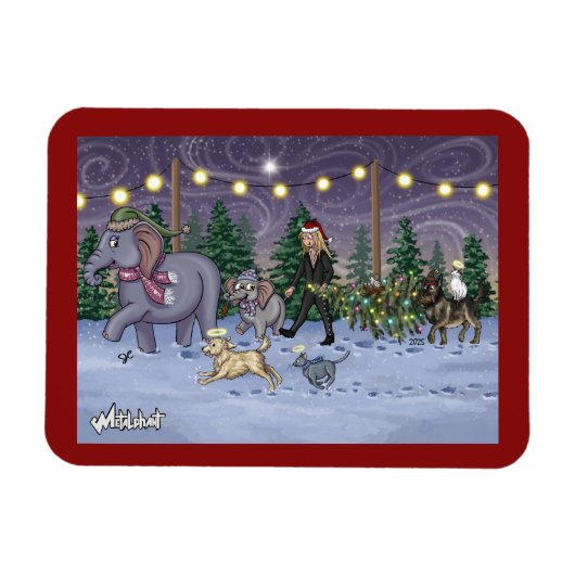 Flexible Metalphant Family Tree Magnet (Horizontal)