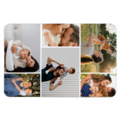 Flexible Modern Simple Custom 6 Photo Collage Magnet (Horizontal)