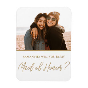 Flexible Modern Will You Be My Maid of Honor Photo Magnet