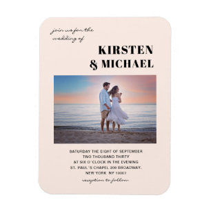 Flexible Moderne Foto Hochzeitskarte Einladung Magnet