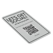Flexible Moderne Gris Social Média QR Code Magnet (Côté Droit)