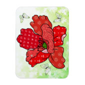 Flexible Mohn et Schmetterlinge Magnet (Vertical)