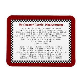 Flexible Mon pays Cookin' Measurements 4"x3" Magnet photo