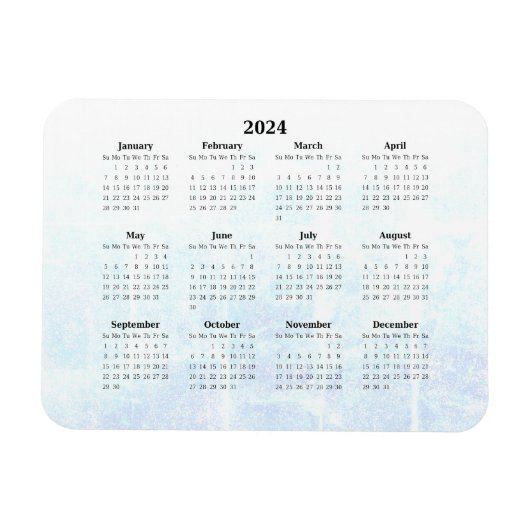 Flexible Monthly 2024 Calendar Magnet Textured (Horizontal)