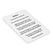 Flexible Mothers Poem Magnet (Côté Droit)