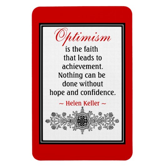 Flexible Motivational Helen Keller Cite Magnet : Optimisme (Vertical)