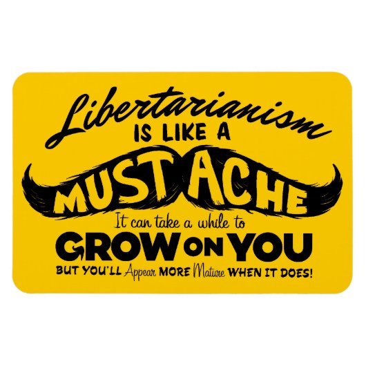 Flexible Moustache libertaire Premium Flexi Magnet (Horizontal)
