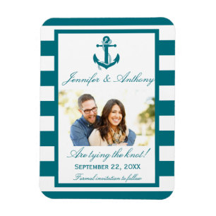 Flexible Nautical Anchor Wedding Photo Save The Date Magnet