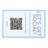 Flexible Nautical Beach Bleu QR Code Social Media Magnet (Horizontal)