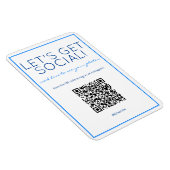 Flexible Nautical Beach Bleu QR Code Social Media Magnet (Côté Droit)