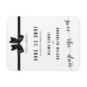 Flexible Noir Et Blanc Mariage Enregistrer La Date Magnet B (Horizontal)