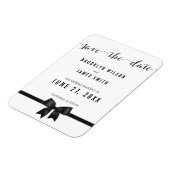 Flexible Noir Et Blanc Mariage Enregistrer La Date Magnet B (Côté Gauche)