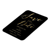 Flexible Noir Mariage Enregistrer La Date Magnet Élégant (Côté Gauche)