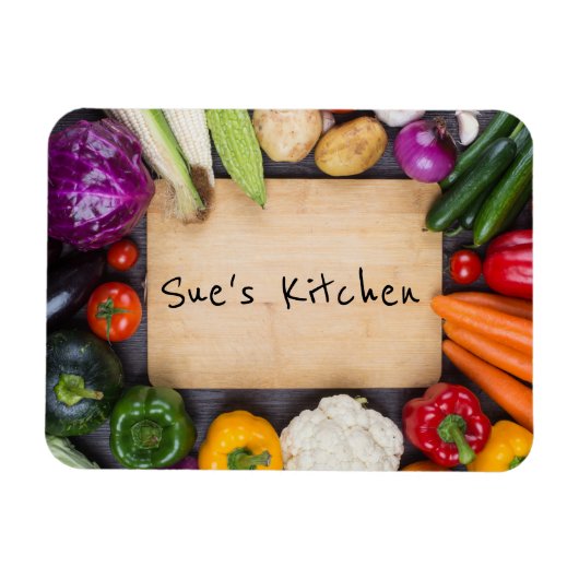 Flexible Nom personnalisé Veggie Cuisine Magnet (Horizontal)