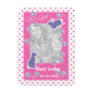 Flexible Nouveau Magnet photo pour fille bébé, lapins lapin