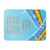 Flexible Numéro de téléphone bleu important Magnet (Horizontal)