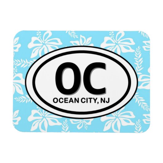 Flexible OC Ocean City NJ Blue Magnet (Horizontal)