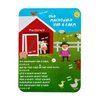 Flexible Old MacDonald Had a Farm Nursery Rhyme Magnet