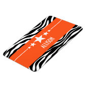 Flexible Orange Sassy Star Zebra Premium Magnet (Côté Gauche)